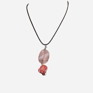 Rose quartz and red jasper necklace